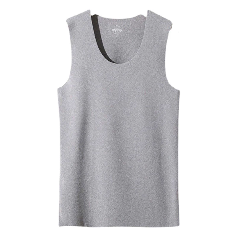 Мужской бесшовный теплый жилет двухсторонний Delong плюс бархат толстый большой размер тонкий V-образный вырез широкие плечи