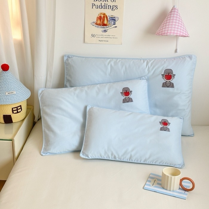 ハイエンドクラス A 100 カウント純綿枕カバー刺繍綿枕カバーシングルかわいいベビーシングル小さな枕カバー|undefined