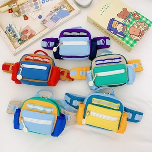 Korean Style Trendy and Cool Children's Chest Bag, Contrasting Color Crossbody Bag, Casual Travel Child Crossbody Bag, Girl, Boy, Baby Chest Bag