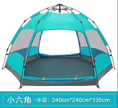 Avtomobil dam çadırları – Gear Wholesale - 0077small-hexagonal-aqua-blue-multiple-people