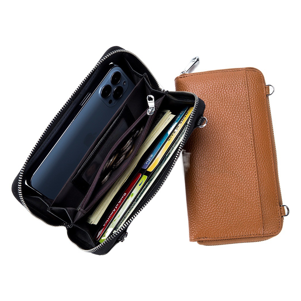 Nuevo cuero genuino mini todo partido simple pequeña bolsa de pantalla táctil bolsa de teléfono móvil de moda ligero nicho bolsa de mensajero para las mujeres