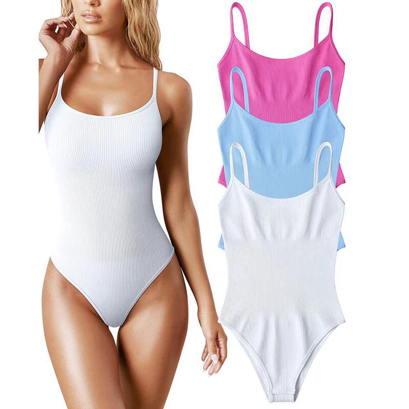 Europe and the United States cross-border trade 2023 women's jumpsuit sexy rib sleeveless thin shoulder strap top body-shaping jumpsuit