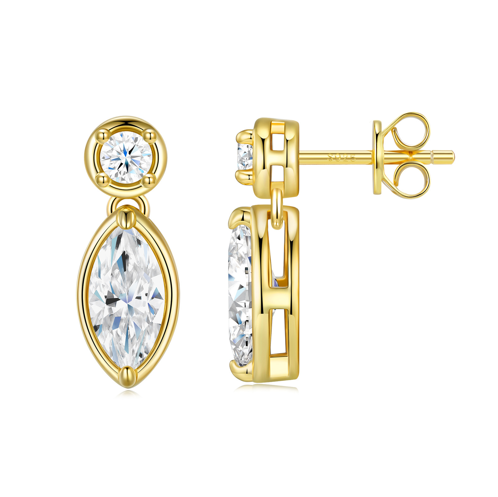 925 Silver Non-fading Moissanite Light Luxury High Goods Earrings