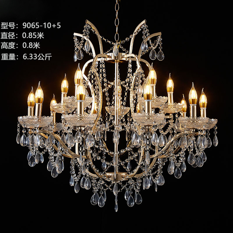Lámparas de araña de cristal para decoración de salones de boda en hoteles, iluminación decorativa de hierro para techos, luces de escenario, accesorios para bodas. image 3