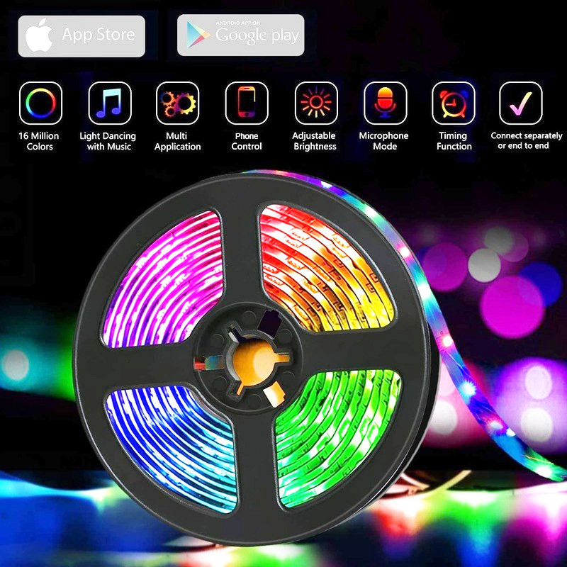 Traje de tira de luz LED dedicado transfronterizo 5050/2835 Bluetooth APP control RGB interior bajo voltaje sala de estar tira de luz