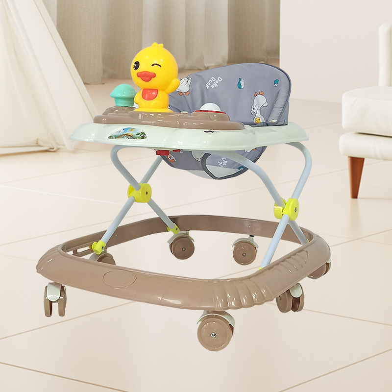 Cochecito andador para bebés con cuatro velocidades ajustables, cochecito musical, antivuelco, ajustable, portátil, plegable.