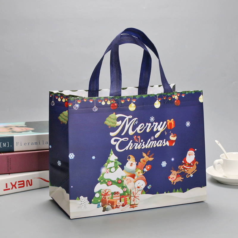 Bolso no tejido de Navidad bolso de mano logotipo personalizado gran película de dibujos animados transfronterizos alta sensación bolsa de embalaje de regalo