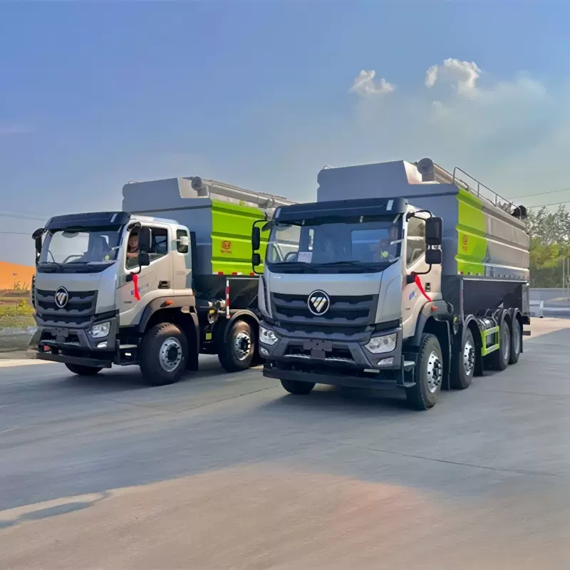 福田欧曼40方散装饲料车液压 猪料运输车顶部绞龙用液压控制举升