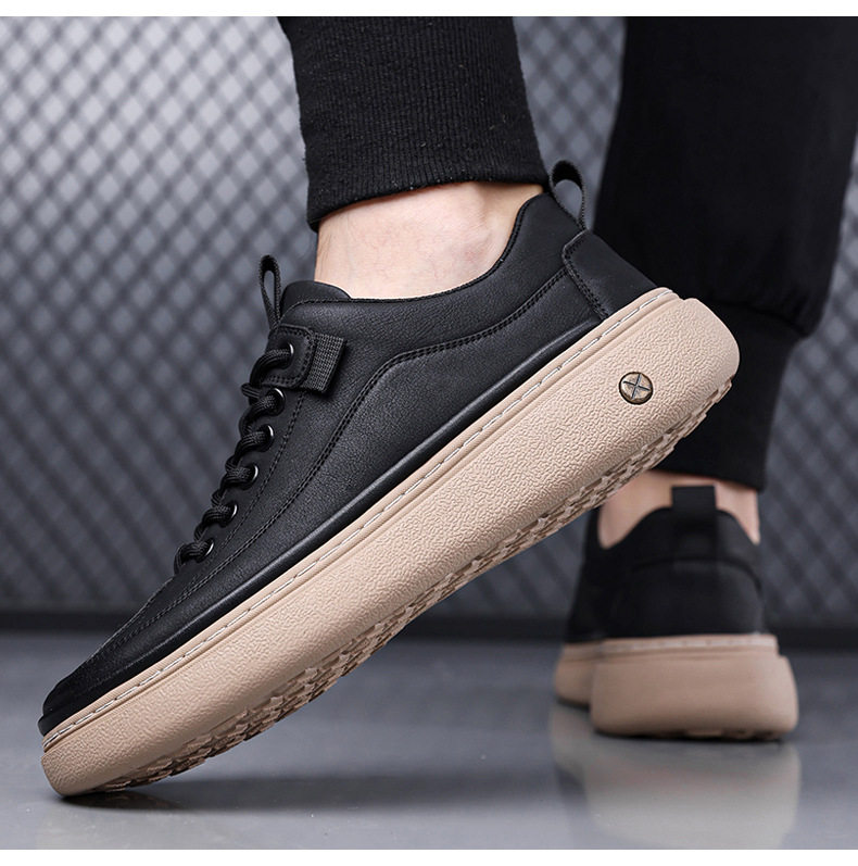 Giày da nam sneaker cổ thấp phong cách retro, đế cao su, dây buộc, phù hợp đi chơi và lái xe — GX1617 màu nâu, GX1617 màu đen chi tiết 20