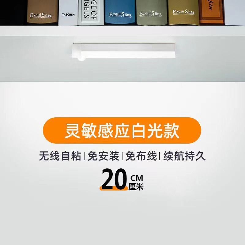 Las personas se encienden cuando vienen, la luz del sensor del cuerpo humano recargable, la luz del sensor automático por la noche, la luz de la puerta del pasillo, la tira de luz sin cableado