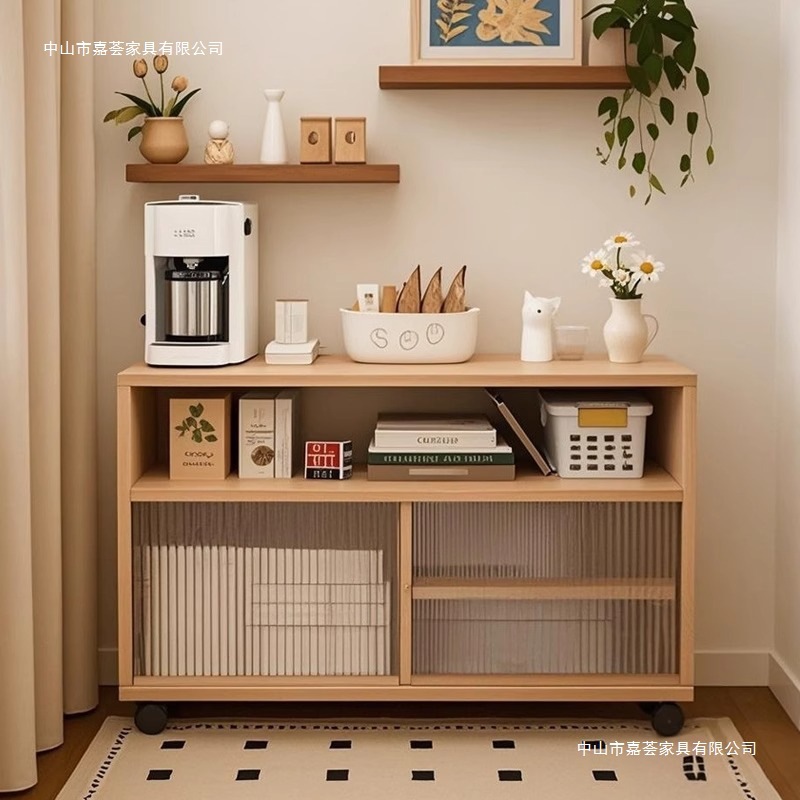 Living Room Storage Cabinet Floor-Standing Storage Cabinet Simple Tea Cabinet Household Cabinet Sideboard Wall-Mounted Integrated Storage Cabinet