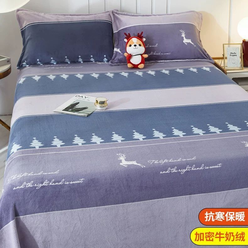 Invierno leche de lana de coral sábanas de lana de una sola pieza brida de manta de peluche dormitorio una sola persona gruesa manta de peluche cálida