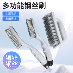 卸売りワイヤーブラシ亜鉛メッキ銀糸プラスチック柄4列5列7列ワイヤーブラシ洗浄除錆研磨工業ブラシ