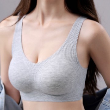 戴美康8126乳膠固定杯果凍條支撐背心式薄款螺紋無痕無鋼圈文胸