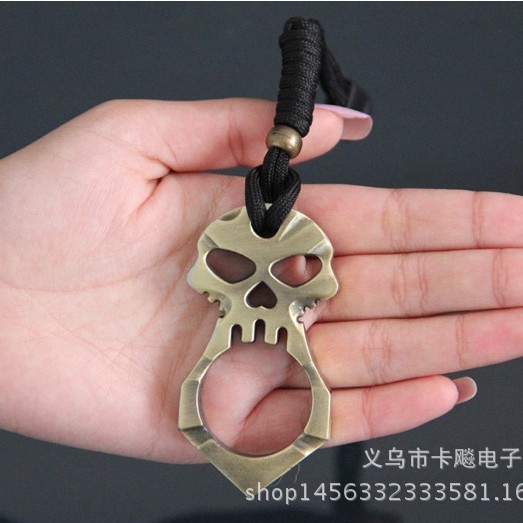 求生指虎钥匙扣 邪神单指扣 防身手扣 骷髅指虎 破窗器 玫瑰刺