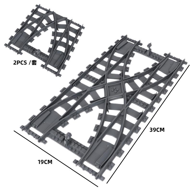 Yutong juguete ciudad tren bloques de construcción pista de tren suave/bifked track/cross track/rail recto/carril curvo