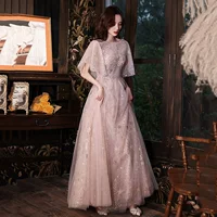 Розовое вечернее платье Art Test Женское 2023 Новое платье Fairy Temperament Design Sense Платье для выступления на день рождения
