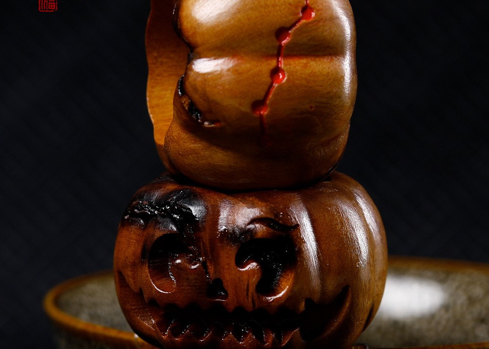 Lightning-striken jujube wood pumpkin monster bead DIY craft accessories, bracelet, spacer beads, pendants, creative accessories