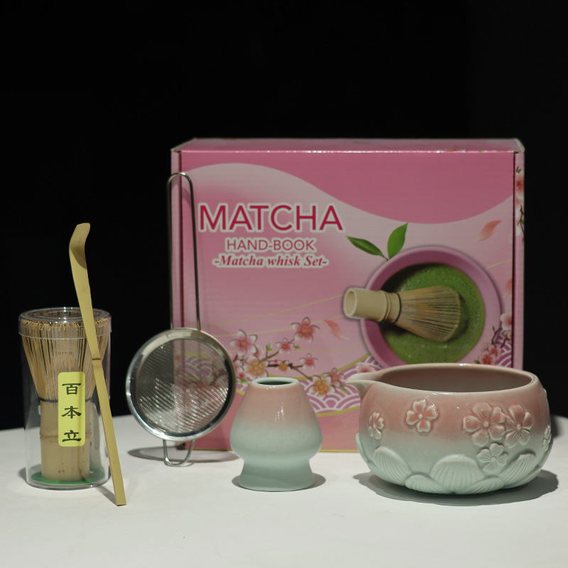 日式带嘴抹茶碗创意奶酪陶瓷打抹茶用具套装茶筅立点茶碗茶道配件|undefined
