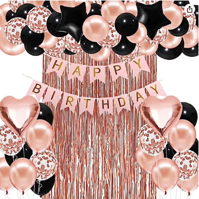 Decoración del partido traje de seda de lluvia Amazon nueva fiesta de cumpleaños escena diseño corona globo lluvia traje de cortina de seda