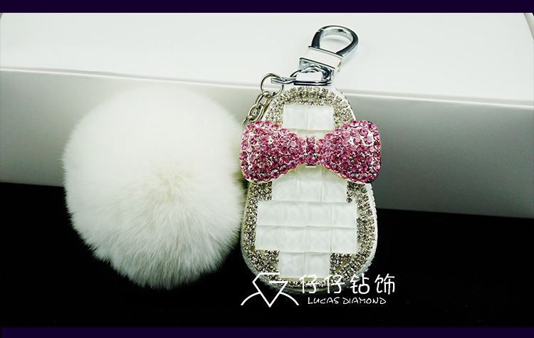 Diamond-embedded monqi car car key case cute creative car cartoon universal key case car key case