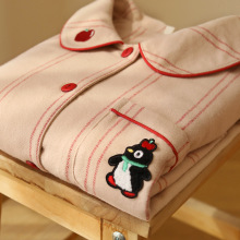 秋季新品高工刺绣纯棉磨毛睡衣女可爱卡通刺绣家居服长袖套装