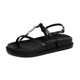 Women's Thin Strap Toe Flat Sandals for Summer 2025 New Arrival Fashionable All-Match Thick Soft Bottom Non-Slip Holiday Style Metal Buckle