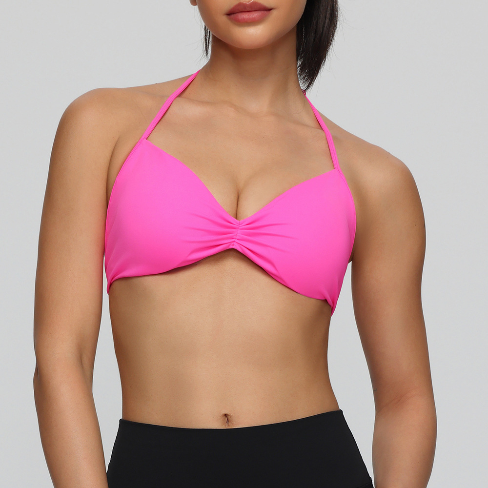 Europa y América Amazon nylon ropa interior de fitness sexy cintura delgada colgante bra deportivo desnudo chaleco de yoga rápido secado