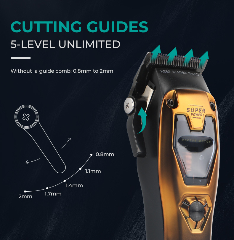 Professional Electric Hair Clipper With Digital Display Speed_voghion.com