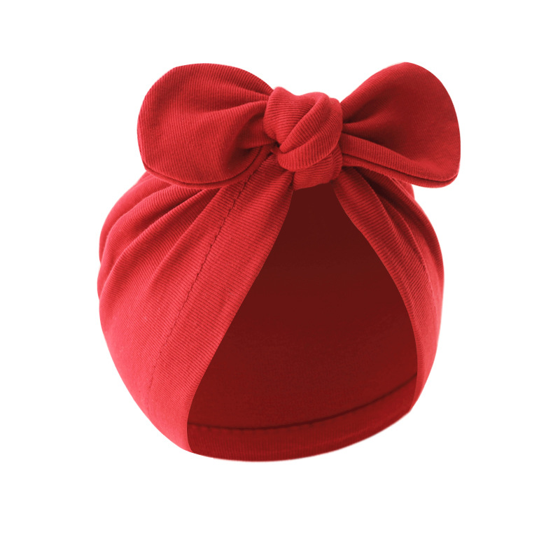 Baby Girl's Baby Boy's Simple Style Solid Color Bow Knot Baby Hat display picture 18