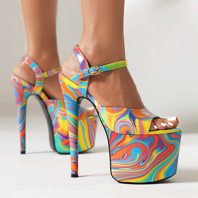 17cm Hate Tiangao Stage Shoes Stiletto Heel Platform Model Show Fish-toe Sandals Women's Sexy Pole Dance High Heels