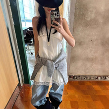 韩国东大门新款蕾丝花边拼接 吊带连衣裙