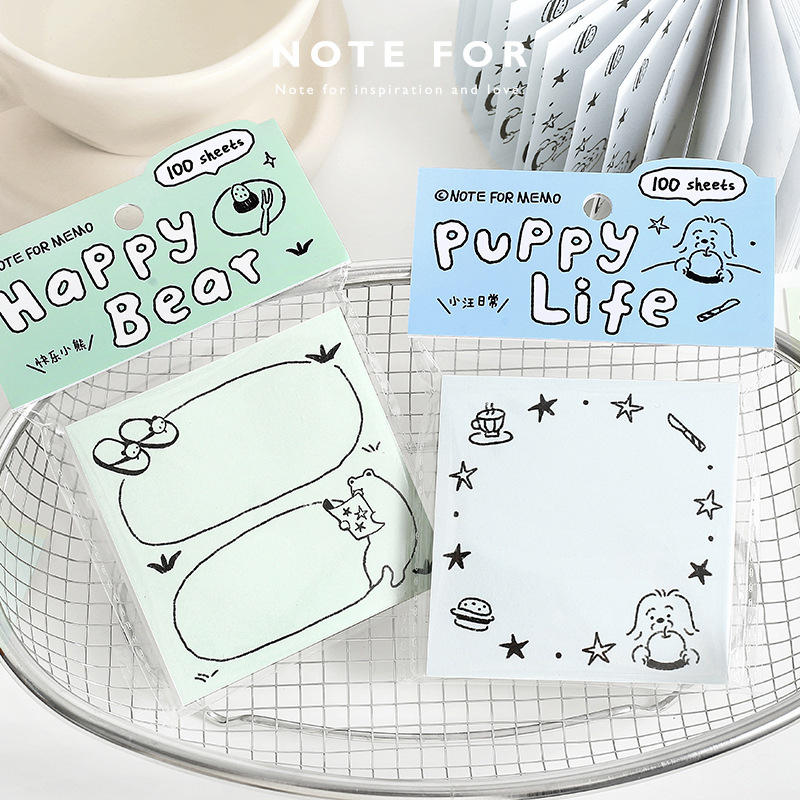 Note for 100 Sticky Notes Graffiti Energy Station Series Hand-Drawn Line Illustration Writing and Note-Taking Material Paper