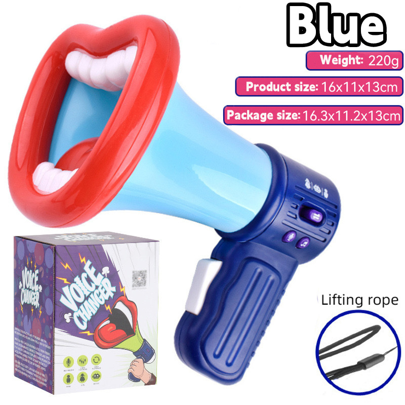 파란색 다기능 보이스 체인저 + 끈(영어 상자)