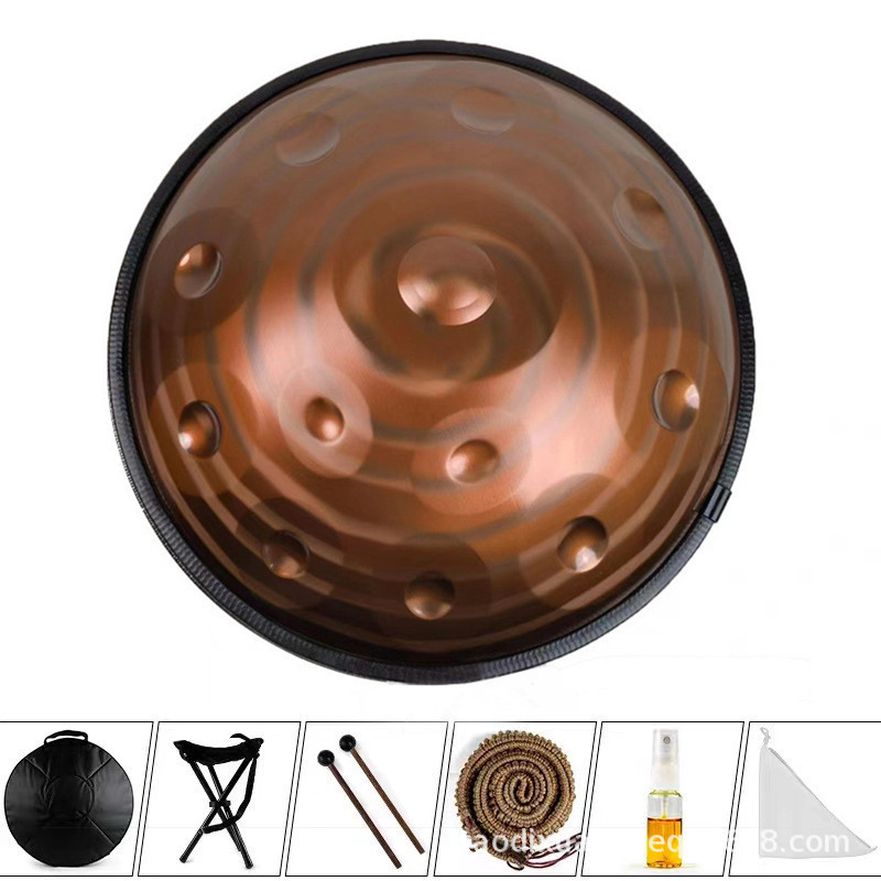 Instrumentos musicales Disco de mano Batería Handpan de grado profesional Disco de mano 440Hz 432HZ Tambor etéreo Tambor de lengua de acero Exclusión transfronteriza