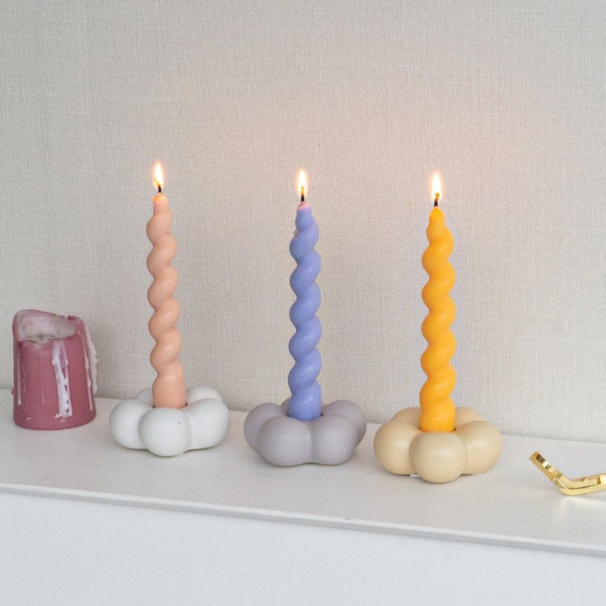 Ins estilo nube simple cerámica candelabro decoración hogar mesa candelabro base mesa de comedor decoración suave al por mayor