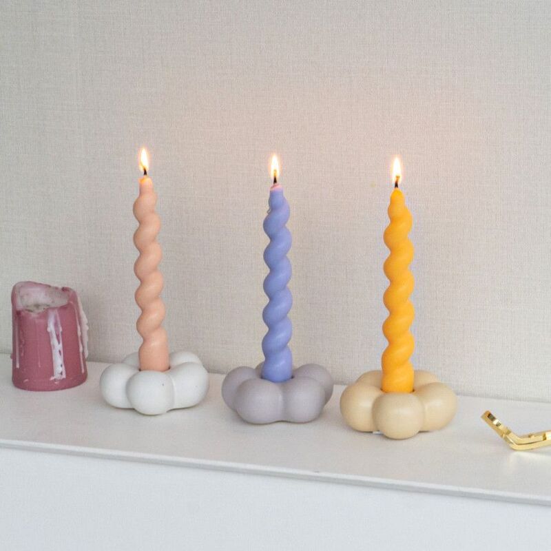 Ins Style Simple Cloud Ceramic Candle Holder Ornaments Home Desktop Candle Holder Base Dining Table Soft Decorations Wholesale