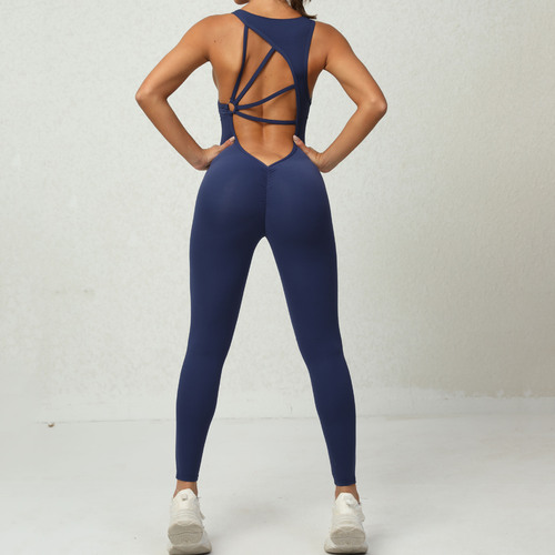 European and American new jumpsuits for women, one-piece yoga sleeveless fitness wear, running sportswear, elastic tights jumpsuits