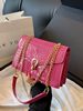 One-shoulder bag, chain, shoulder bag, lock, phone bag, small bag, western style, Korean style, crocodile print, 2023