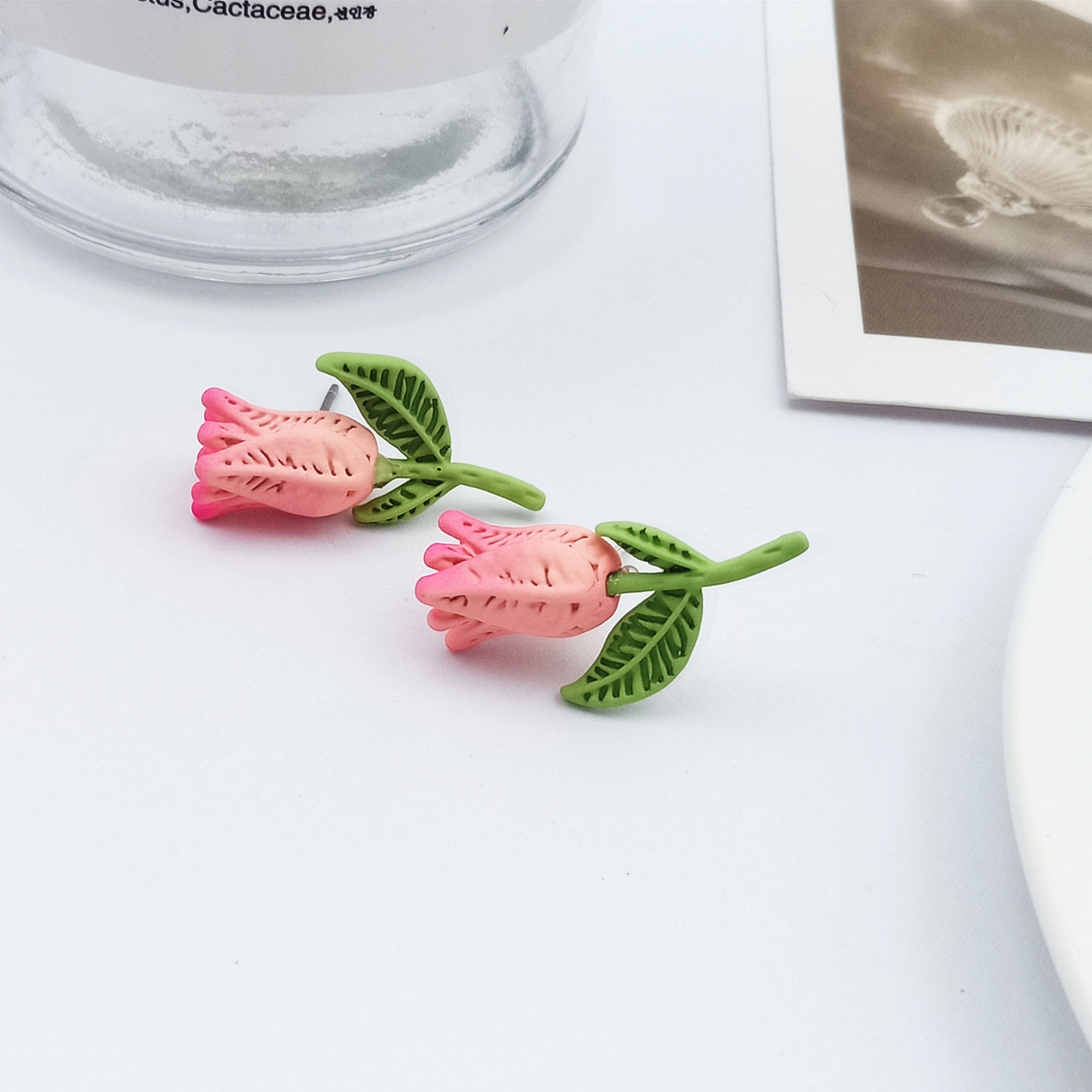 Fashion Flower Alloy Stoving Varnish Ear clips Ear Studs