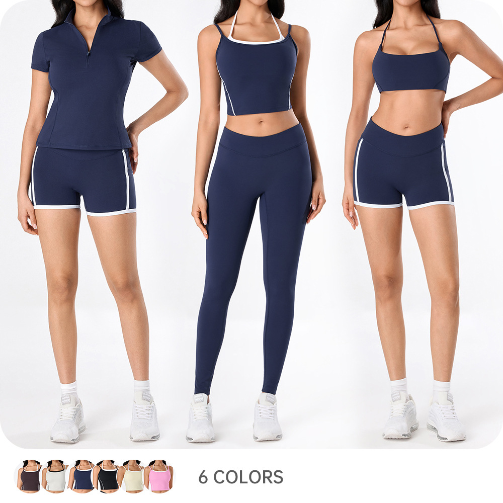 Yoga desnudo chaleco de mujer nuevo cintura alta hip running pantalones de entrenamiento elástico ajuste conjunto de ropa de entrenamiento