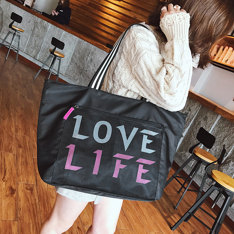 Bolsa de viaje con separación para ropa seca y mojada, bolsa de fitness, bolso de hombro informal para viaje, bolsa de yoga ligera de gran capacidad, transpirable e impermeable.