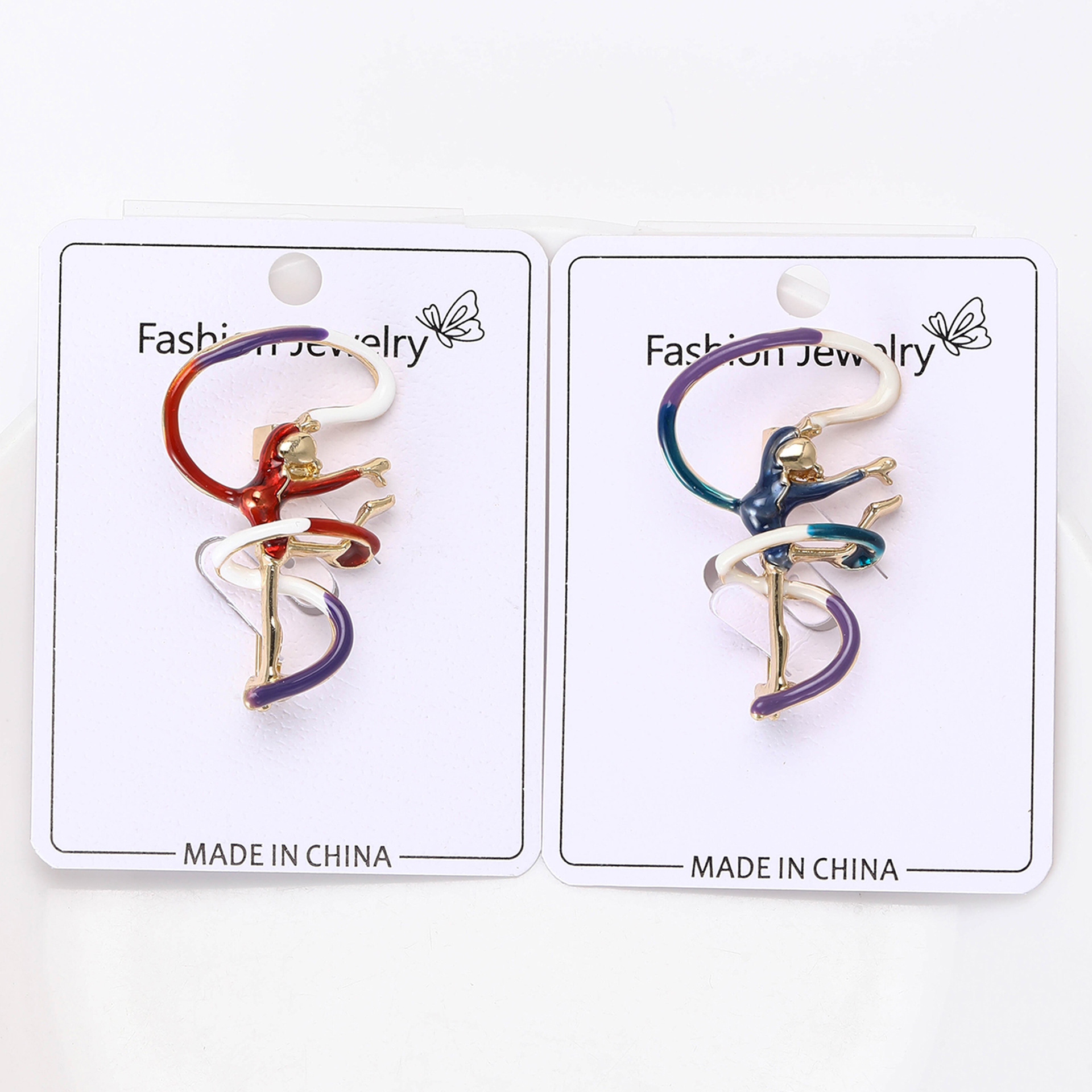 New Style Personalized Fashion Alloy Enamel Gymnastics Girl's Brooch Creative All-match Women's Clothing Corsage Jewelry Pin