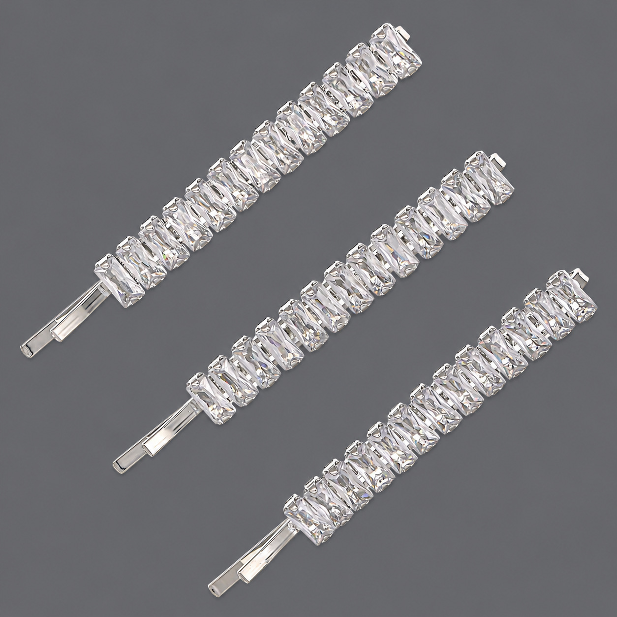 Horquilla de zirconio de lujo ligero europeo y americano con incrustaciones de diamantes, pinza de pelo de alta gama para mujer, suministro mayorista transfronterizo directo de fábrica.