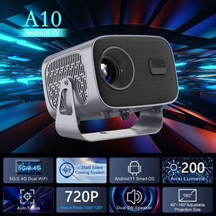 A10 Android Projector 360 -DEGREE ROTATION Projection Projection High -Definition Smart Projector Cross -Wireless Wi -Fi Project 5