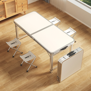 Folding Table Outdoor Stall Small Table Foldable Dining Table Simple Portable Table and Chairs Stall Rectangular