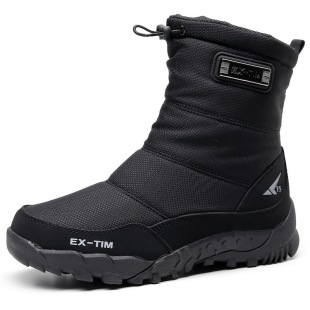 2025 Winter Couple Snow Boots Men's High-top Thickened Warm fleece-lined Cotton Shoes Men's Waterproof Non-slip Medium Long Boots