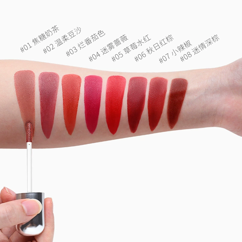Cream makeup primer, matte lip gloss, lipstick, translucent shading