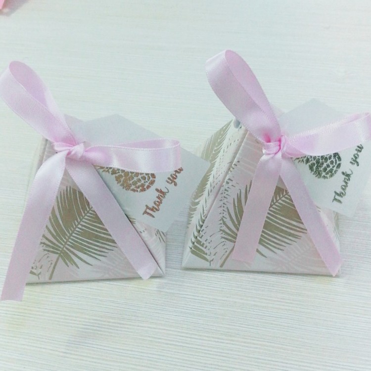 Estilo europeo piña hoja de la boda caja de dulces caja de regalo de boda personalizada caja de regalo de mano caja de dulces