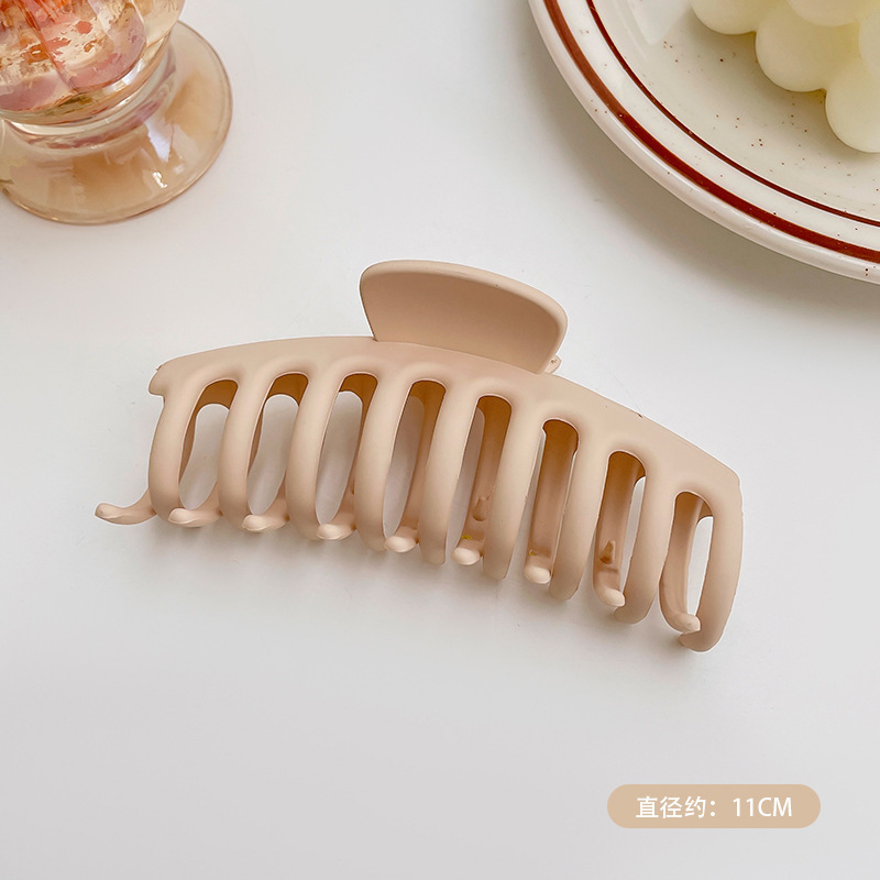 韩式大号鲨鱼夹夏季新款女发饰奶咖色后脑勺发卡抓夹批发|undefined